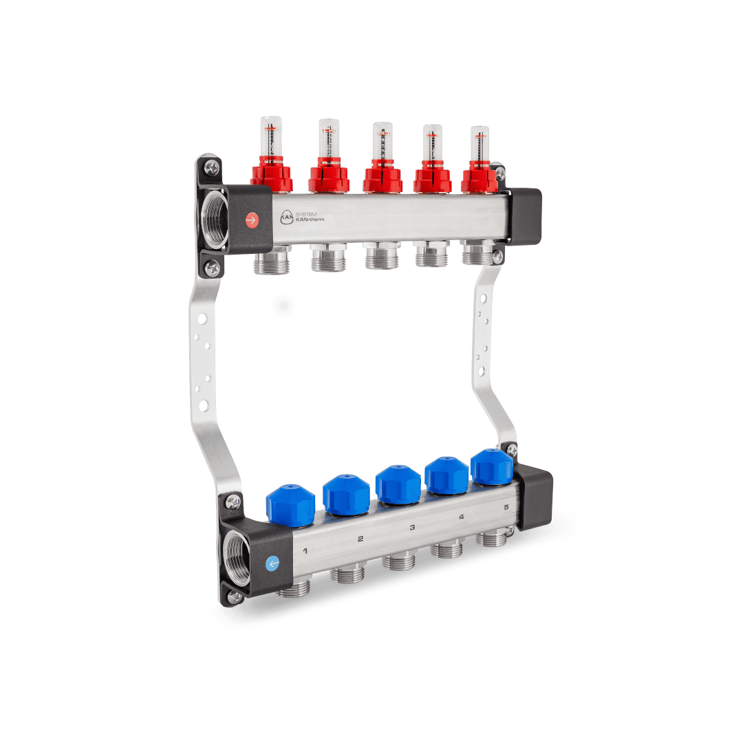 KAN-therm - InoxFlow manifolds - Manifolds with flowmeters and valves for actuators - UFS series